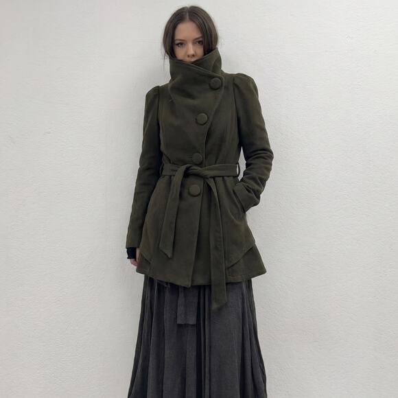 Vintage Jackets & Blazers - Archive Asymmetrical Wool Blazer Military Indie Sleaze